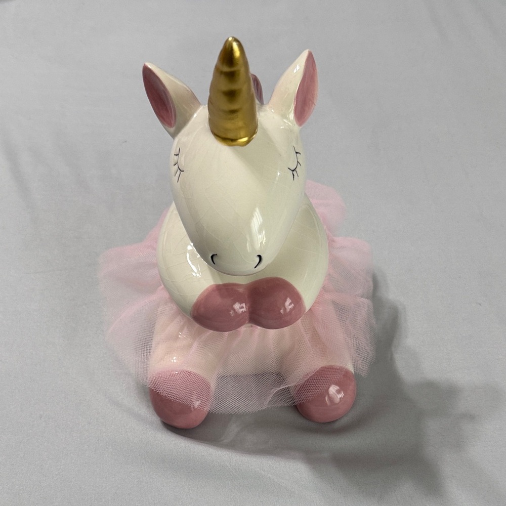 Pink and Gold Unicorn Figurine